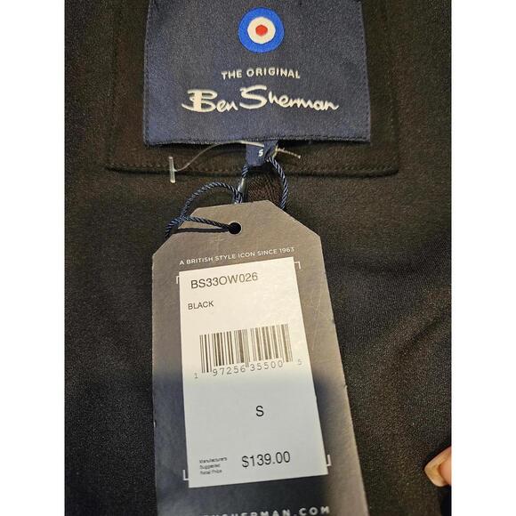 Nwt Ben Sherman Black and Gray Suede Feel Men's Jacket Size S - Picture 5 of 6